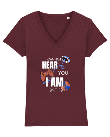 Cannot Hear You I Am Gaming Burgundy