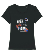 Cannot Hear You I Am Gaming Tricou mânecă scurtă guler larg fitted Damă Expresser
