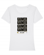 GAMER Life Is A Game Tricou mânecă scurtă guler larg fitted Damă Expresser