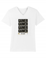 GAMER Life Is A Game Tricou mânecă scurtă guler V Bărbat Presenter