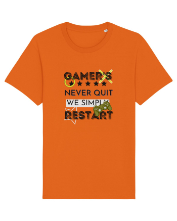 Gamers Never Quit  Bright Orange