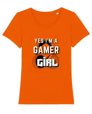 Ye I Am A Gamer Girl Bright Orange