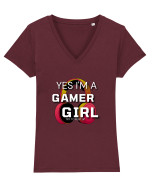 Ye I Am A Gamer Girl Tricou mânecă scurtă guler V Damă Evoker