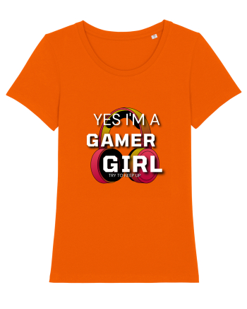 Ye I Am A Gamer Girl Bright Orange