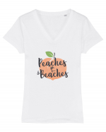 Peaches & Beaches Tricou mânecă scurtă guler V Damă Evoker