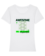 Awesome Player Tricou mânecă scurtă guler larg fitted Damă Expresser