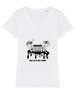 Hardcore Gamer  Tricou mânecă scurtă guler V Damă Evoker