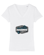 Husband Tricou mânecă scurtă guler V Damă Evoker