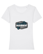 Husband Tricou mânecă scurtă guler larg fitted Damă Expresser