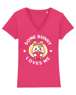 Some bunny loves me Tricou mânecă scurtă guler V Damă Evoker