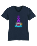 Iubesc cafeaua Tricou mânecă scurtă guler V Bărbat Presenter