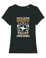 O.C.S.D Obssessive Compulsive Surfing Disorder Tricou mânecă scurtă guler larg fitted Damă Expresser