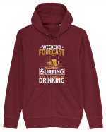 Weekend Forecast Surfing With A Change Of Drinking Hanorac cu fermoar Unisex Connector