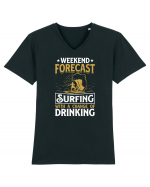 Weekend Forecast Surfing With A Change Of Drinking Tricou mânecă scurtă guler V Bărbat Presenter