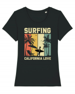 Surfing California Love Tricou mânecă scurtă guler larg fitted Damă Expresser