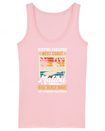 Surfing Paradise  West Coast Malibu Ride Beach Wave Los Angeles California Cotton Pink