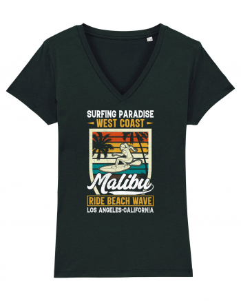 Surfing Paradise  West Coast Malibu Ride Beach Wave Los Angeles California Black