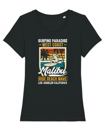 Surfing Paradise  West Coast Malibu Ride Beach Wave Los Angeles California Black