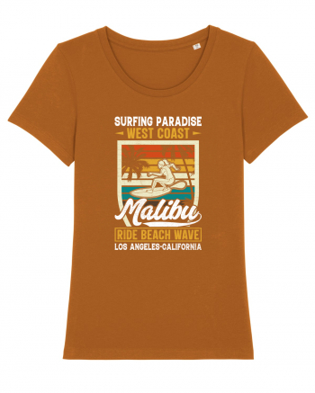 Surfing Paradise  West Coast Malibu Ride Beach Wave Los Angeles California Roasted Orange