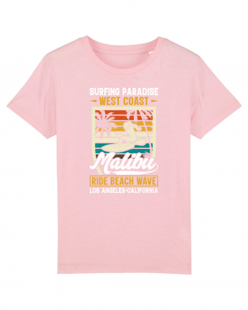 Surfing Paradise  West Coast Malibu Ride Beach Wave Los Angeles California Cotton Pink