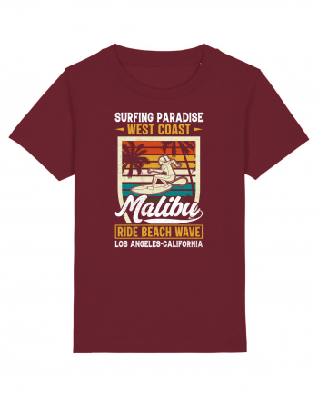 Surfing Paradise  West Coast Malibu Ride Beach Wave Los Angeles California Burgundy