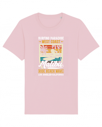 Surfing Paradise  West Coast Malibu Ride Beach Wave Los Angeles California Cotton Pink