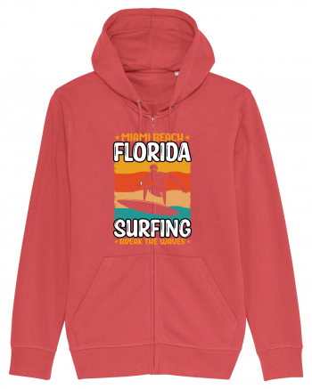 Miami Beach Florida Surfing Break The Waves Carmine Red