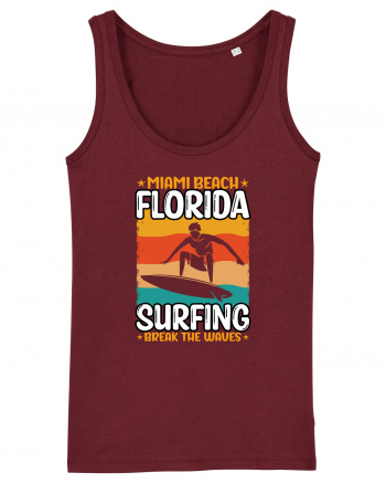 Miami Beach Florida Surfing Break The Waves Burgundy