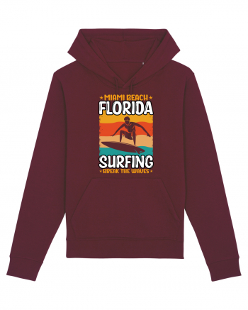 Miami Beach Florida Surfing Break The Waves Burgundy