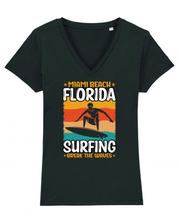 Miami Beach Florida Surfing Break The Waves Black