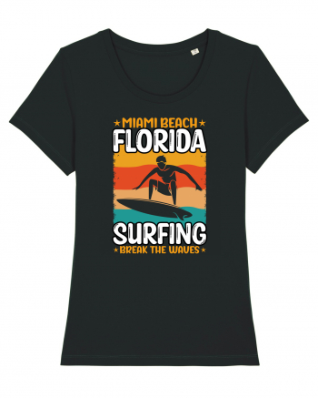 Miami Beach Florida Surfing Break The Waves Black