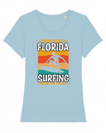 Miami Beach Florida Surfing Break The Waves Sky Blue