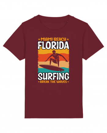 Miami Beach Florida Surfing Break The Waves Burgundy