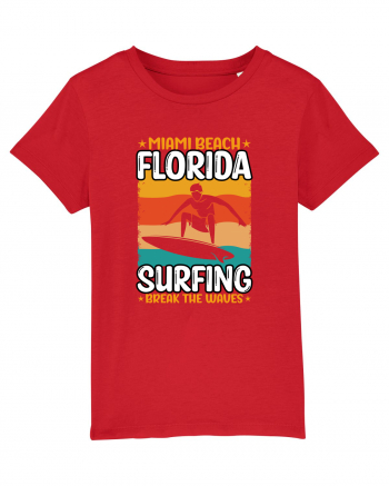 Miami Beach Florida Surfing Break The Waves Red