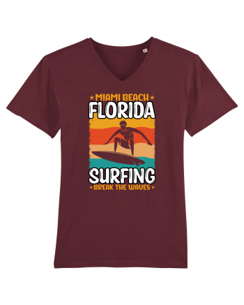 Miami Beach Florida Surfing Break The Waves Burgundy