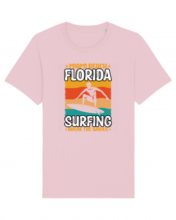 Miami Beach Florida Surfing Break The Waves Cotton Pink