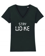 Stay Woke Tricou mânecă scurtă guler V Damă Evoker