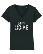 Stay Woke Tricou mânecă scurtă guler V Damă Evoker