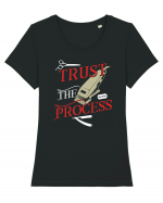 Trust the process Tricou mânecă scurtă guler larg fitted Damă Expresser
