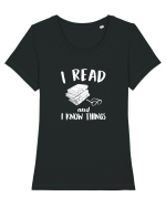 I READ Tricou mânecă scurtă guler larg fitted Damă Expresser