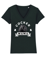 Cocker Mama Tricou mânecă scurtă guler V Damă Evoker