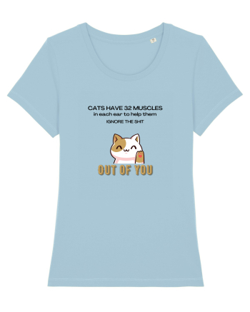 Cats Have 32 Muscles Sky Blue