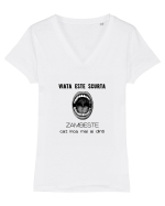 Viata Este Scurta Tricou mânecă scurtă guler V Damă Evoker