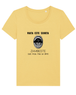 Viata Este Scurta Tricou mânecă scurtă guler larg fitted Damă Expresser