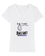 BULLSHIT Tricou mânecă scurtă guler V Damă Evoker