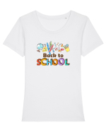 Back to school Tricou mânecă scurtă guler larg fitted Damă Expresser
