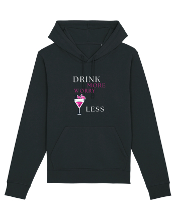 drink more worry less Black