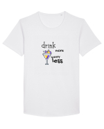 drink more worry less Tricou mânecă scurtă guler larg Bărbat Skater