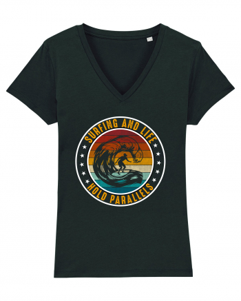 Surfing And Life Hold Parallels Black