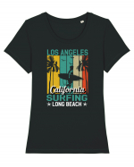 Los Angeles California Surfing Long Beach Tricou mânecă scurtă guler larg fitted Damă Expresser